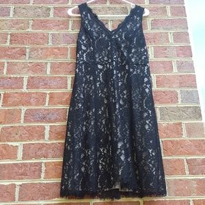 NWT Ann Taylor the Loft, Black Lace Dress, Size 2